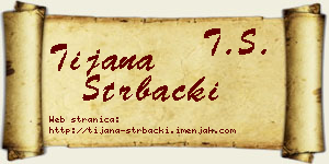 Tijana Štrbački vizit kartica